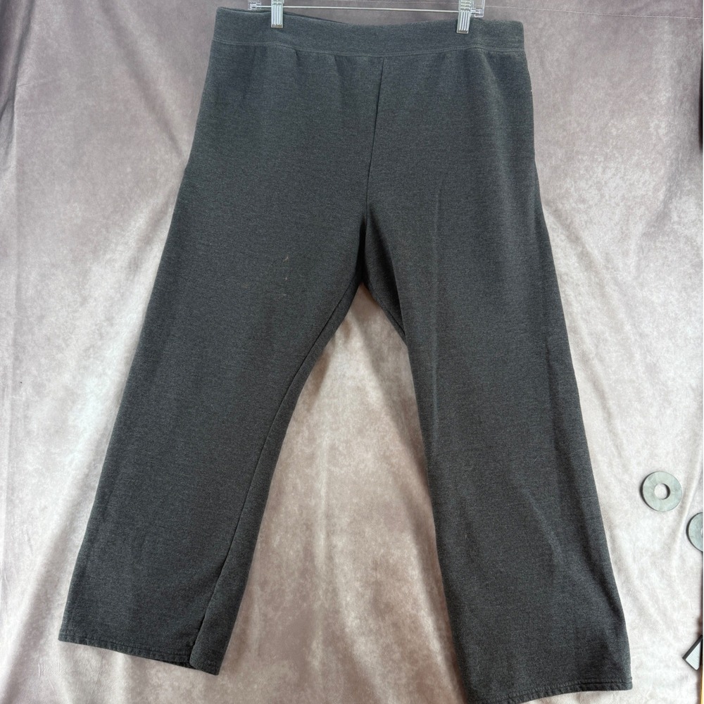 Hanes EcoSmart Charcoal Heather Grey Fleece Sweatpants Womens XL Straight Leg